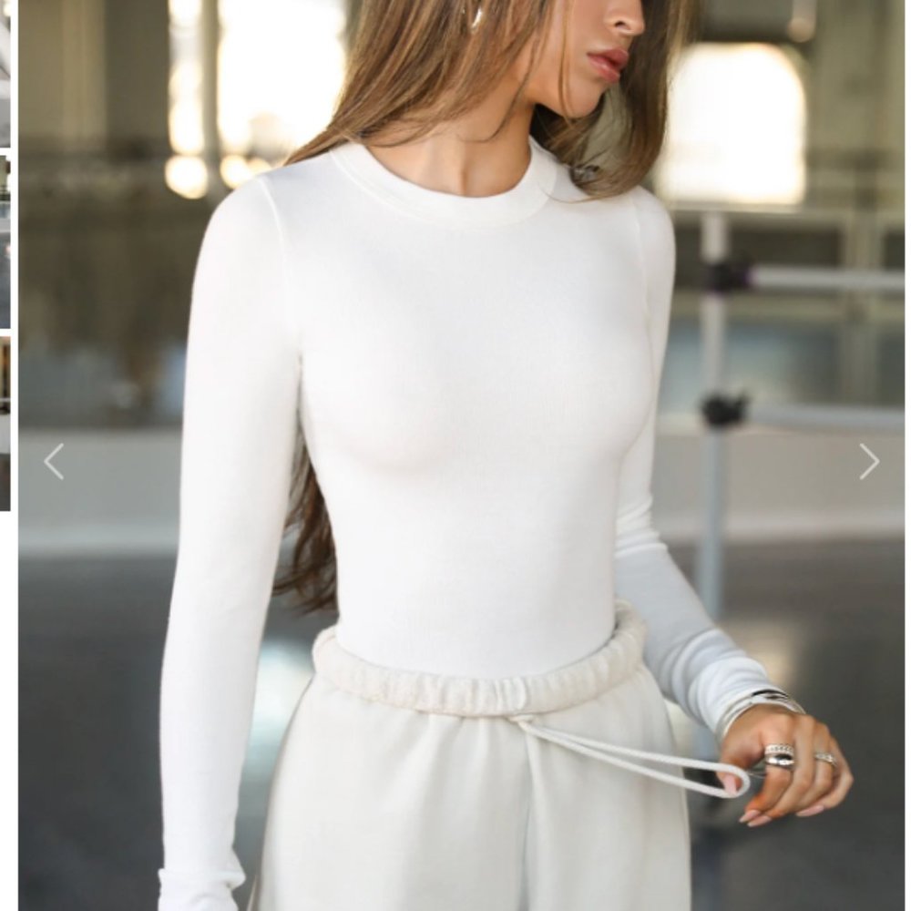 Joah Brown CREWNECK LONG SLEEVE - Bone/Ivory XS/S